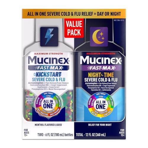 Mucinex Fast-Max Kickstart Severe Cold and Flu Medicine for Adults