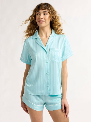 Joyspun Women's and Women's Plus Bridal Satin Shortie Pajama Set