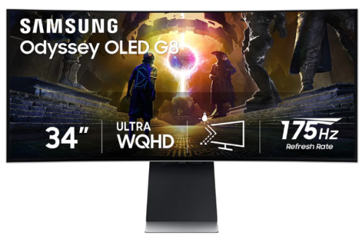 Samsung 34" Odyssey G8 UWQHD QD-OLED 175Hz Monitor