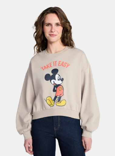 Disney Mickey Mouse Women's Cropped Boxy Graphic Sweatshirt Deal