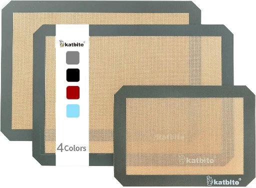 Katbite Silicone Baking Mat Set - 3-Pack (11.6" x 16.5") Gray