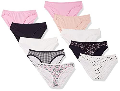 Amazon Essentials Women's Cotton Bikini Brief Underwear 10-Pack XS
