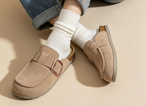  Cork Footbed Mules Slip On with Comfort Memory Foam and Adjustable Buckle Deal