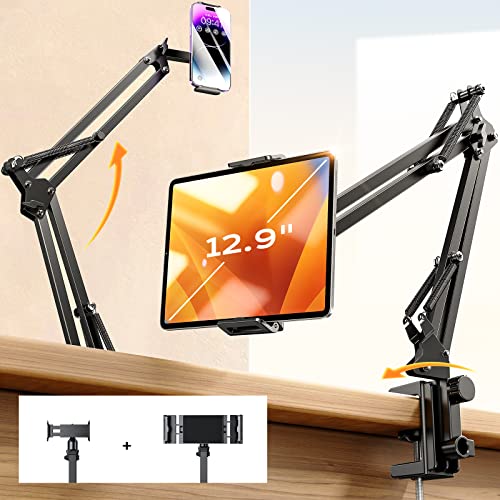 LISEN Tablet Desk Stand Mount w/ Dual Clamps for 4-13" Tablets & Devices (Black) Deal