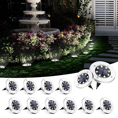 Solpex Solar Ground Lights 12-Pack 8-LED Cool White Deal