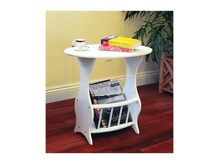 Frenchi Furniture Wood Magazine Table (White)