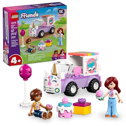 LEGO Friends Unicorn Cake Delivery Car Building Toy w/ Paisley & Leo Minidolls (42675)