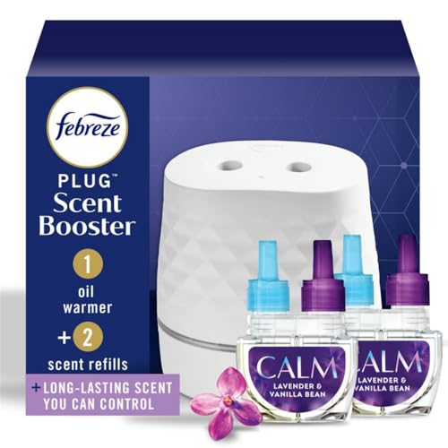 Febreze Plug Scent Booster Air Freshener Oil Diffuser + 2 Downy Calm Refill Deal