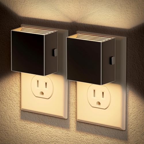 JandCase Dimmable Plug-In Night Lights w/ Dusk-to-Dawn Sensor 2-Count