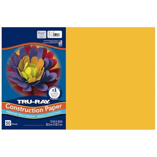 Tru-Ray Premium Heavyweight Construction Paper, Gold, 12"x18", 50 Sheets