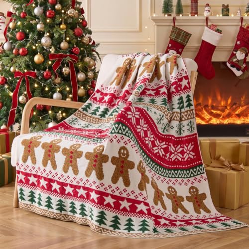 BEDELITE Gingerbread Stripe Christmas Blanket