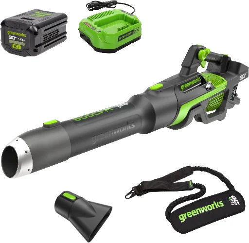 Greenworks Renewed 80V Leaf Blower with 4Ah Battery and Charger Deal