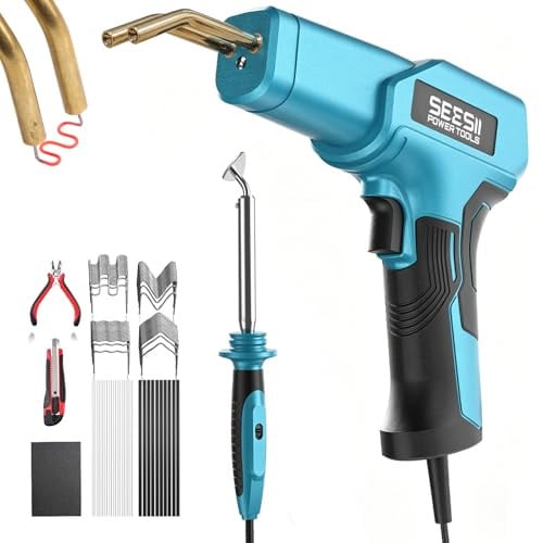 SEESII 150W Plastic Welder Kit w/ 60W Soldering Iron, 200 Staples & 20 Plastic Rods