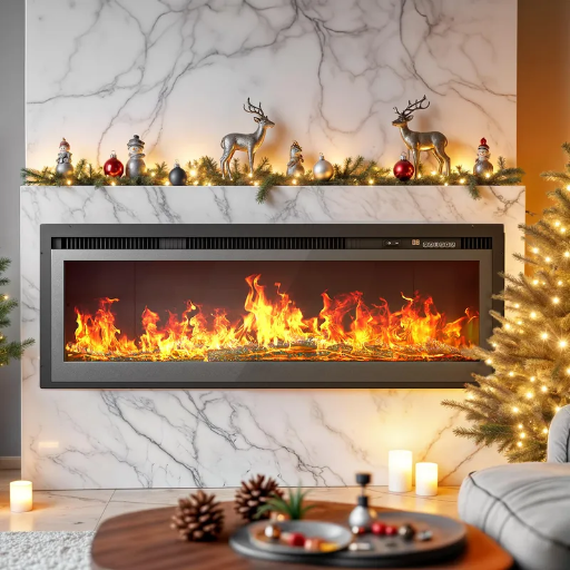 Yitahome 36" Wall Mounted Electric Fireplace with 12 Flame Colors, 1500W & 120V