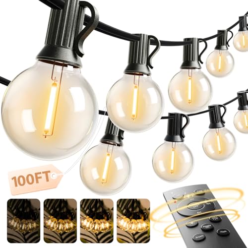 Addlon 100FT G40 Outdoor String Lights w/ Remote