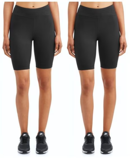 Athletic Works Women's Mid Rise 9" Bike Short 2-Pack Deal