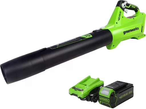Greenworks 40V 120 MPH / 450 CFM Cordless Axial Blower with 4Ah USB Battery