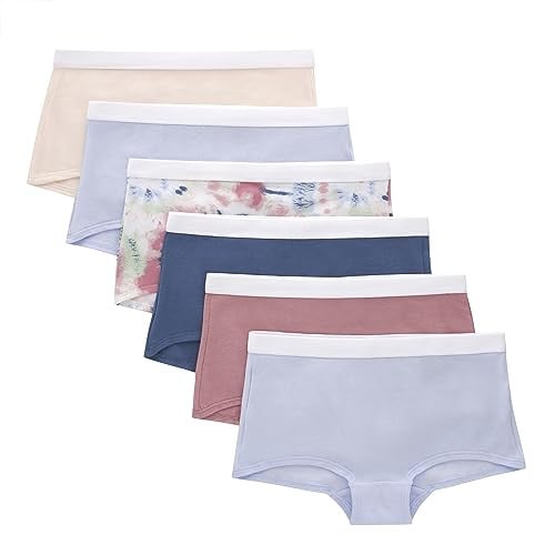 Hanes Girls Originals Underwear, Stretch Cotton Boyshorts 2 x 6-Pack Deal
