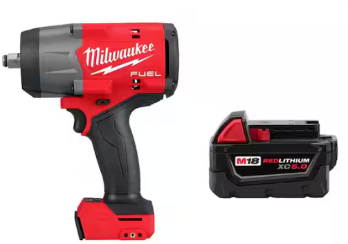 Milwaukee M18 FUEL 18V 1/2 in. High Torque Impact Wrench with Friction Ring w/XC 5.0 Ah Battery