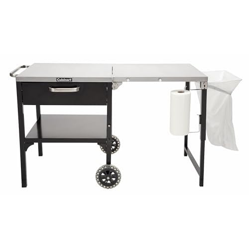 Cuisinart 48" x 24" Stainless Steel Folding Outdoor Grill Stand w/ Wheels Deal