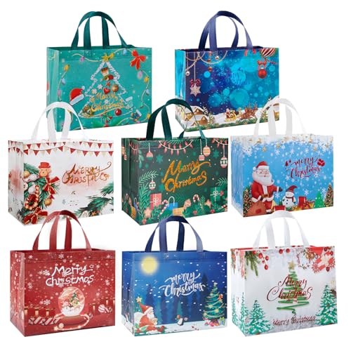 8-Pack Christmas Gift Bags with Handles