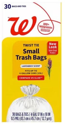 Walgreens Twist Tie Small Trash Bags 4-Gallon, 30 Count Deal