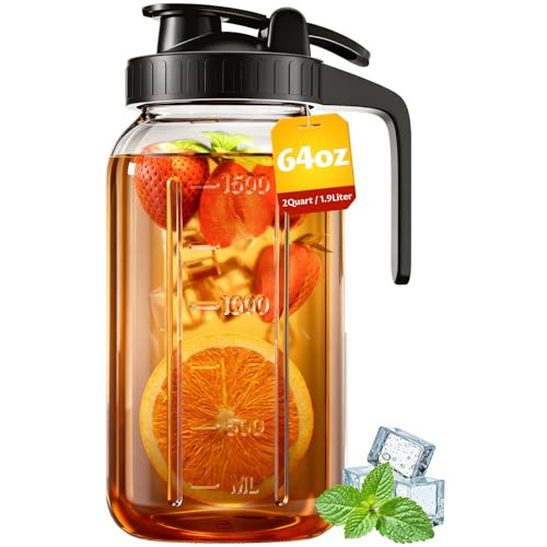 Glass Mason Jar Pitcher