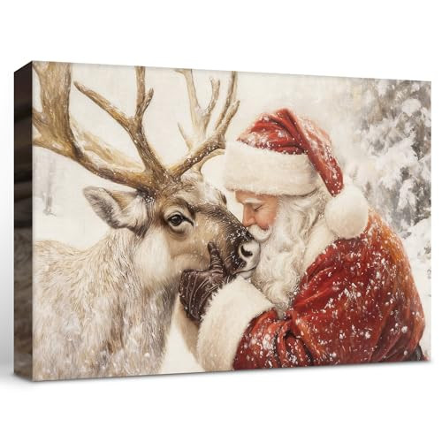 12x8" Framed Christmas Canvas Wall Art Print