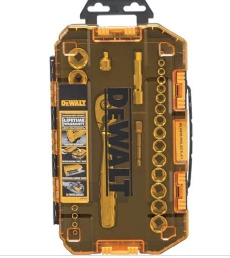DeWalt 34-Piece 1/4" & 3/8" Drive Socket Set (SAE/Metric) Deal