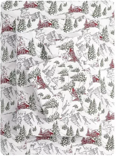 Sanders Holiday Printed Microfiber Sheet Set Twin