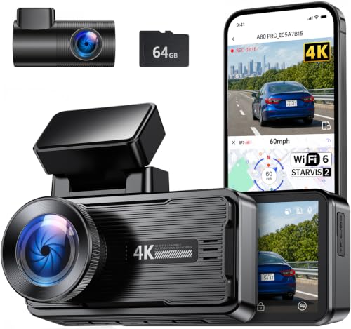 JOMISE A80T 4K 360° Dash Cam Front and Rear w/ 64GB Card Deal