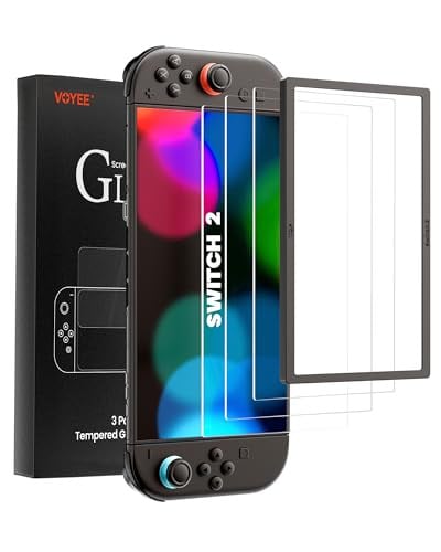 VOYEE Tempered Glass Screen Protectors for 2025 Nintendo Switch 2 3-Pack