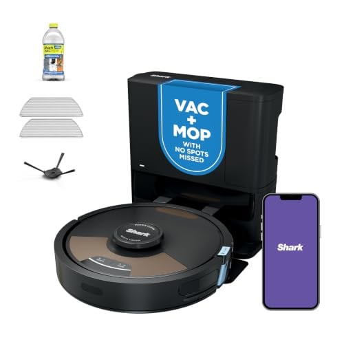 Shark Matrix Plus 2in1 Robot Vacuum & Mop with Sonic Mopping, Matrix Clean, Home Mapping, HEPA Bagless Self Empty Base, CleanEdge, for Pet Hair, WiFi, Black/Brass, AV2620WA Deal