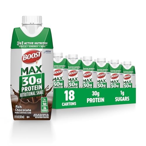 BOOST MAX Protein Shakes Ready to Drink - Chocolate 11 fl oz (Pack of 18) Deal