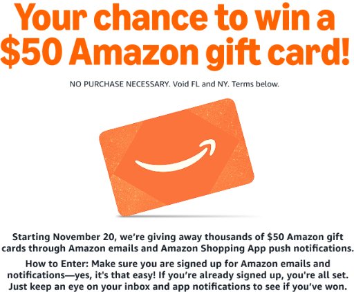 $50 Amazon Gift Card Giveaway