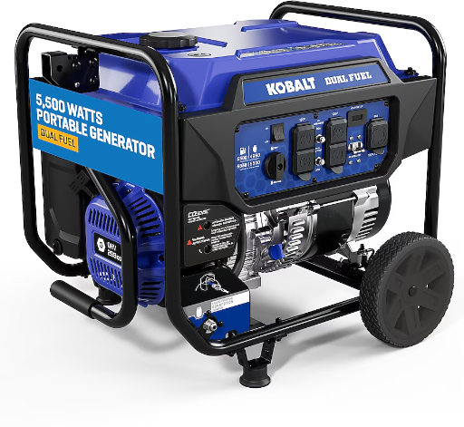 Kobalt 6830 Starting / 5500 Running Watt Dual Fuel Portable Generator Deal