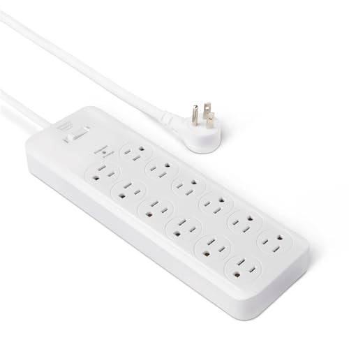 Amazon Basics Surge Protector Power Strip, 12-Outlet, 4000 Joules, 8ft Cord