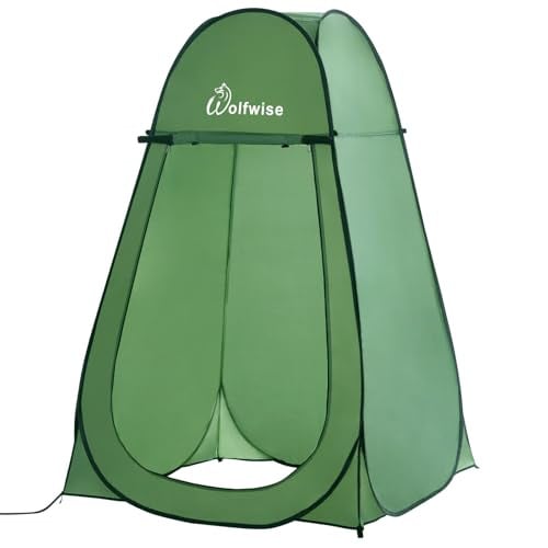 Wolfwise Pop Up Shower Tent 47" W 75" H Green