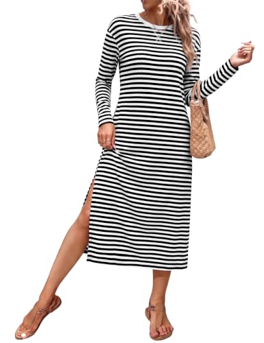 Quenteen Long Sleeve Midi Dresses for Women with Pockets