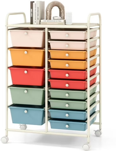 Costway 15-Drawer Art & Craft Rolling Storage Cart Deal