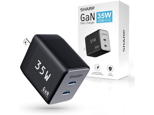 Sharp GaN Dual Port Foldable 35W USB-C Charger