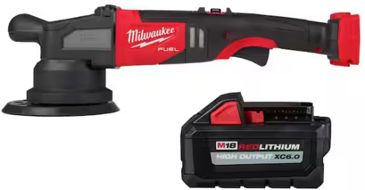 Milwaukee M18 FUEL 21 mm DA Polisher with 6.0 Ah High Output Battery