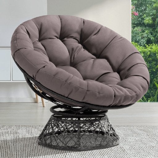 Bayou Breeze Ariyelle 37.4" Swivel Papasan Accent Chair w/ Extra Thick Cushion