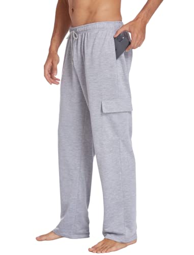 Deyeek Men's Straight Leg Cargo Sweatpants with Pockets
