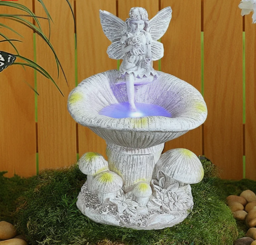 Small LED Solar Fairy Garden Statue w/ Mushroom Deal