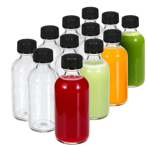 JohnBee 12-Pack Small Boston Round Glass Bottles