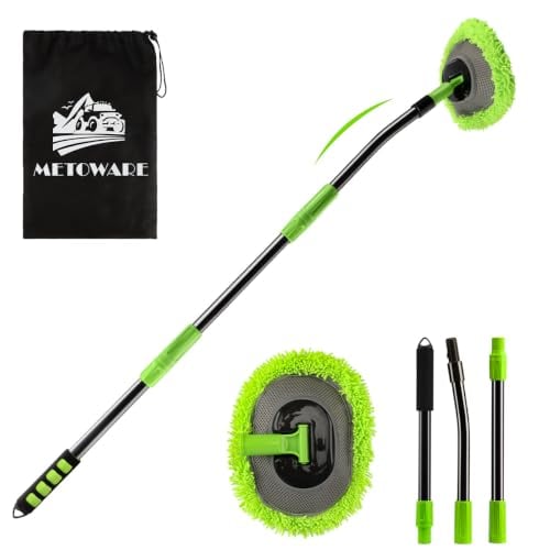 METOWARE 15° Curved Car Wash Brush Mop 47″ Long Handle Deal