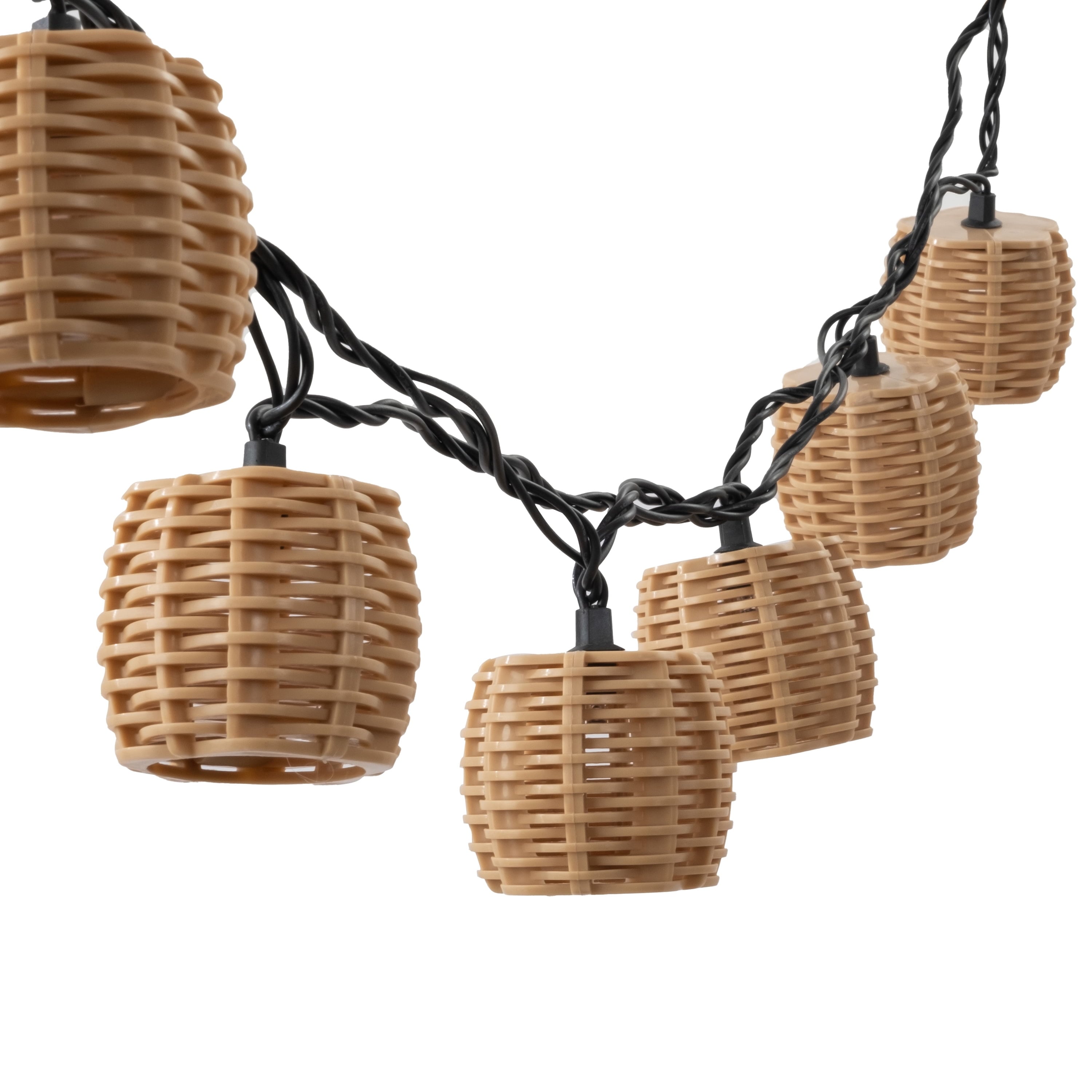 Mainstays 10-Light 7.4-Feet Plug-in Beige Rattan Outdoor String Lights Deal