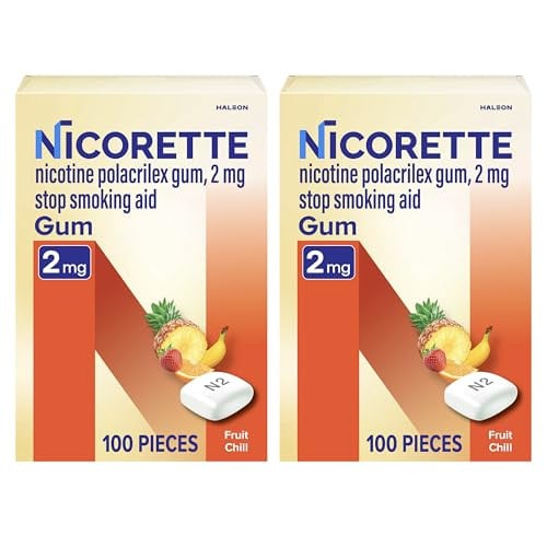 Nicorette Nicotine Gum Stop Smoking Aid, 2 mg, Fruit Chill Flavor - 200 Count Deal