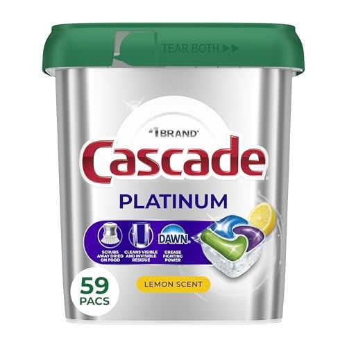 Cascade Platinum Dishwasher Pods, Lemon, 59 Count Deal